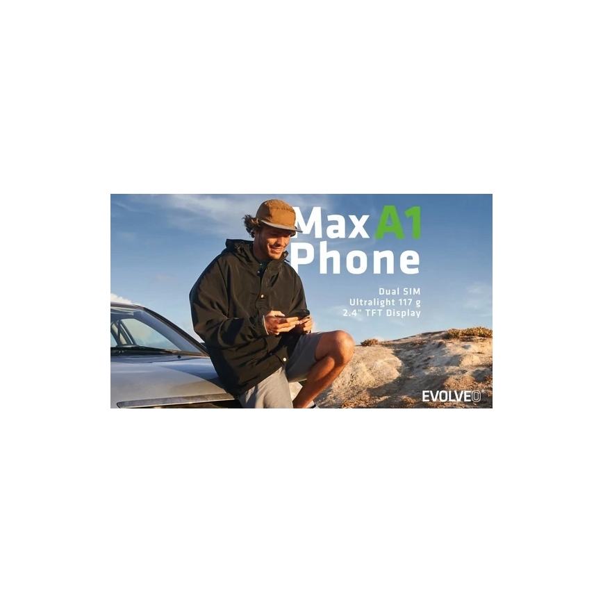 Evolveo - MaxPhone A1 taustiņtālrunis ar divām SIM kartēm, melns