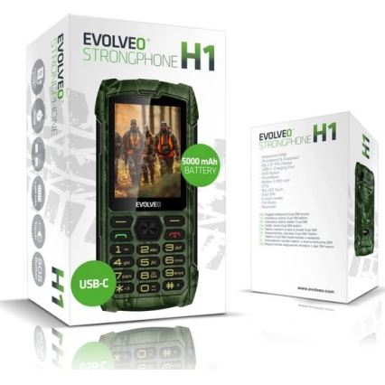 Evolveo-StrongPhone H1, ūdensizturīgs Dual SIM tālrunis medību kamuflāžā