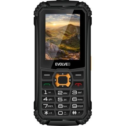 Evolveo-StrongPhone Q1, ūdensizturīgs Dual SIM tālrunis, melns-oranžs