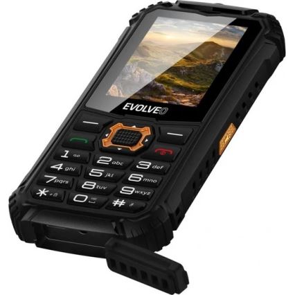 Evolveo - StrongPhone Q1, ūdensizturīgs Dual SIM telefons melns/oranžs