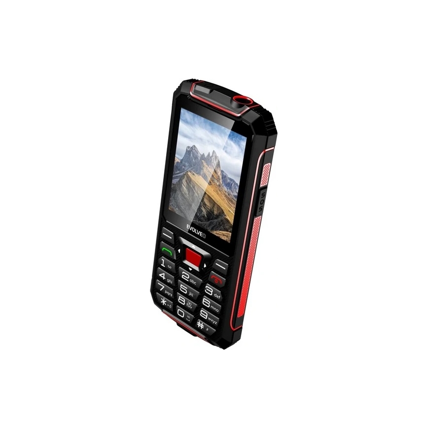 Evolveo - StrongPhone W4 ūdensizturīgs divu SIM karšu tālrunis melns/sarkans