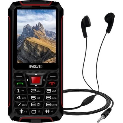 Evolveo - StrongPhone W4 ūdensizturīgs divu SIM karšu tālrunis melns/sarkans