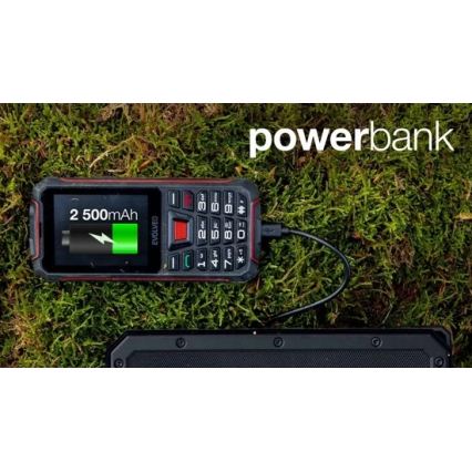 Evolveo - StrongPhone W4 ūdensizturīgs divu SIM karšu tālrunis melns/sarkans