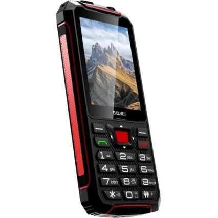 Evolveo - StrongPhone W4, ūdensizturīgs Dual SIM tālrunis, melns-sarkans