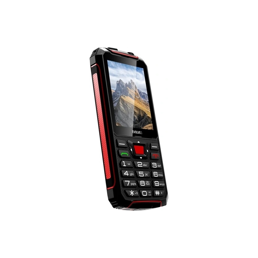 Evolveo - StrongPhone W4, ūdensizturīgs Dual SIM tālrunis, melns-sarkans