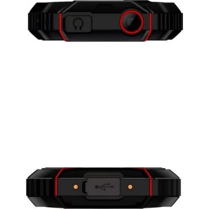 Evolveo - StrongPhone W4, ūdensizturīgs Dual SIM tālrunis, melns-sarkans