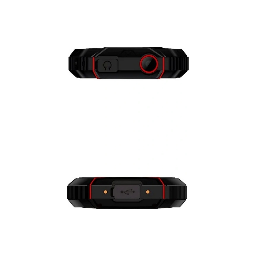 Evolveo - StrongPhone W4, ūdensizturīgs Dual SIM tālrunis, melns-sarkans