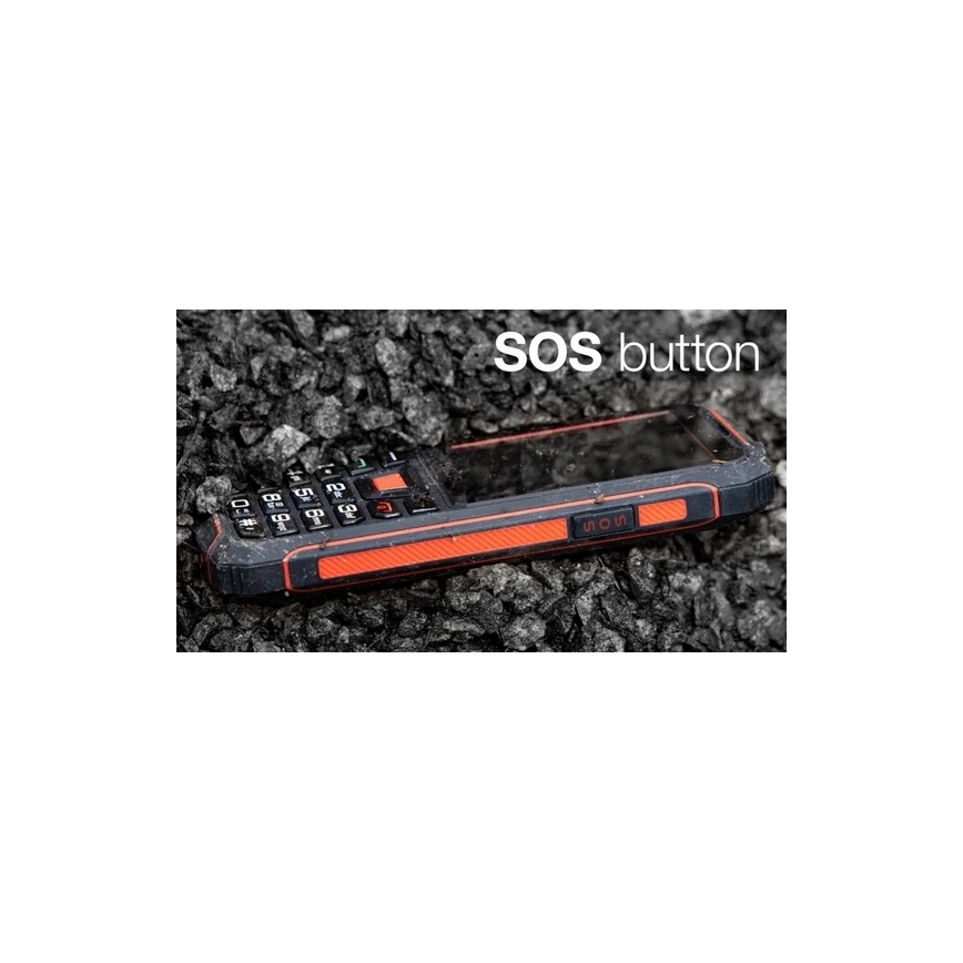 Evolveo - StrongPhone W4, ūdensizturīgs Dual SIM tālrunis, melns-sarkans