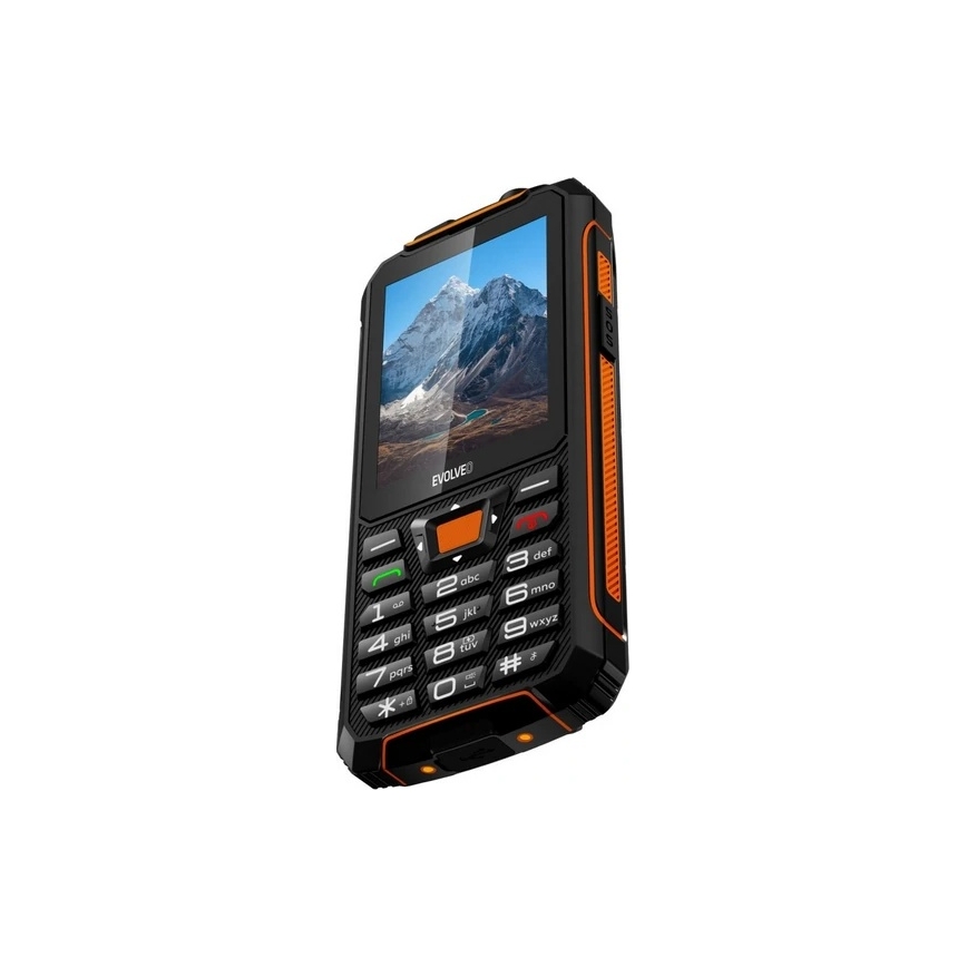 Evolveo - StrongPhone Z6, ūdensizturīgs divu SIM karšu tālrunis, melns/oranžs