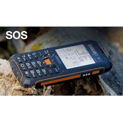 Evolveo - StrongPhone Z6, ūdensizturīgs divu SIM karšu tālrunis, melns/oranžs