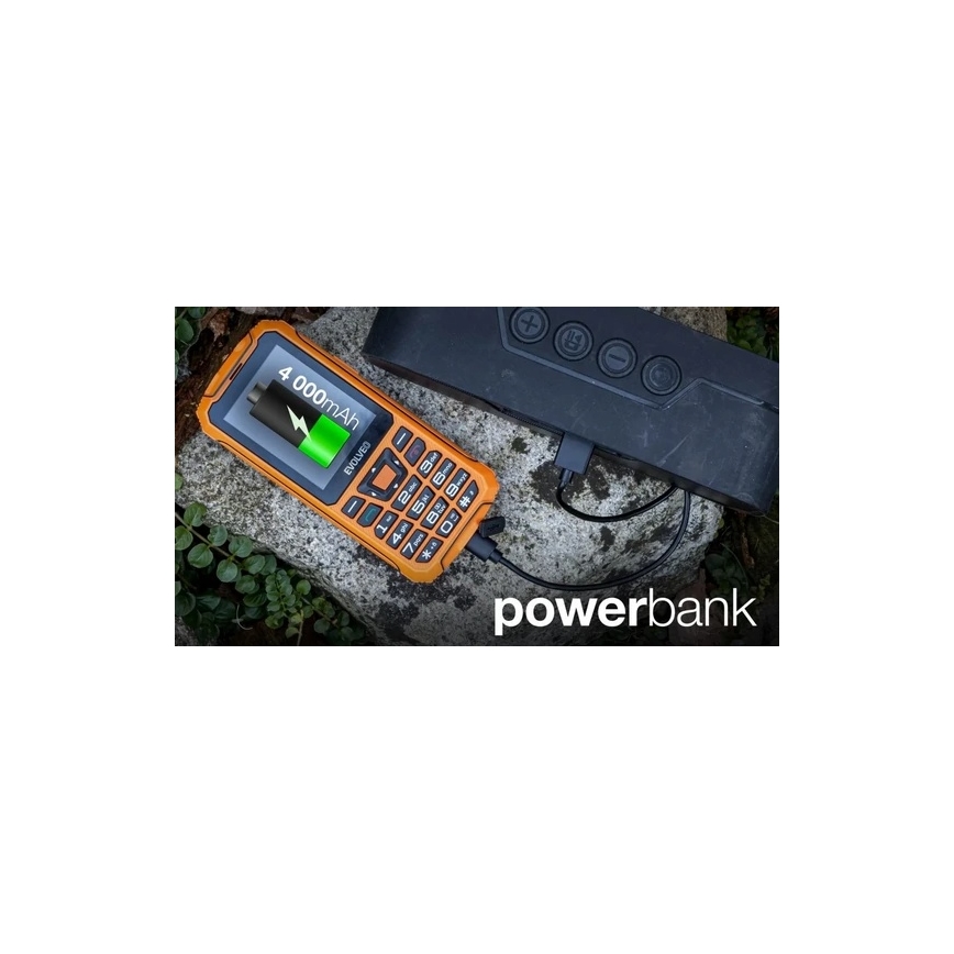 Evolveo - StrongPhone Z6, ūdensizturīgs Dual SIM tālrunis, oranžs