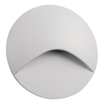 EXIN LED kāpņu gaismeklis, 2,5 W, 230 V, 3000 K, IP65, balts, apaļš