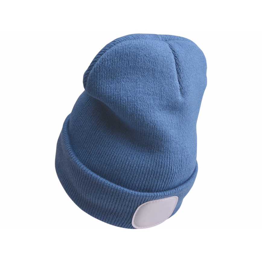 Extol - Cepure ar iebūvētu galvas lukturi un USB uzlādi 300 mAh, zila, izm. UNI