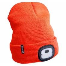Extol - Cepure ar lukturi un USB uzlādi 250 mAh neona oranža, izmērs UNI