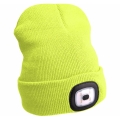 Extol - Cepure ar lukturi un USB uzlādi 300 mAh neona dzeltena, izmērs UNI