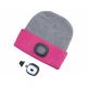 Extol - Cepure ar lukturi un USB uzlādi 300 mAh pelēka/rozā, izmērs UNI