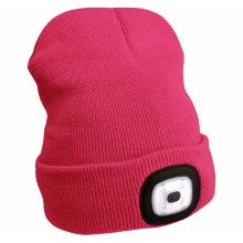 Extol - Cepure ar lukturi un USB uzlādi 300 mAh rozā, izmērs UNI