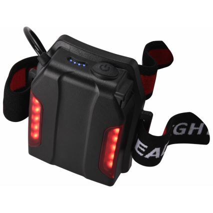 Extol - LED Galvas lampa LED/10W/2400 mAh/3,7V melna/sarkana