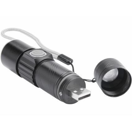 Extol - LED Lukturis LED/3W/450 mAh/3,7V melns