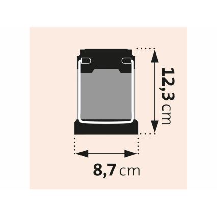 Extol - LED Pārnēsājama lampa LED/3xAA oranža/melna