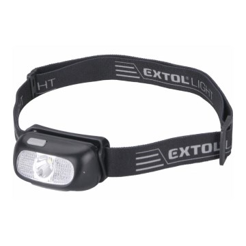 Extol - LED Uzlādējama galvas lampa LED/5W/1000 mAh/3,7V IPX5 melna
