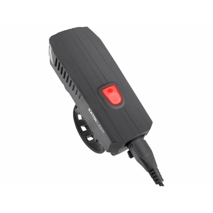 Extol - LED Uzlādējams velosipēda lukturītis ar skaņas signālu LED/5W/1200mAh/3,7V IPX4