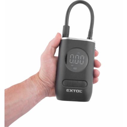 Extol Premium - Digitālais kabatas kompresors 4000 mAh 7,4V melna