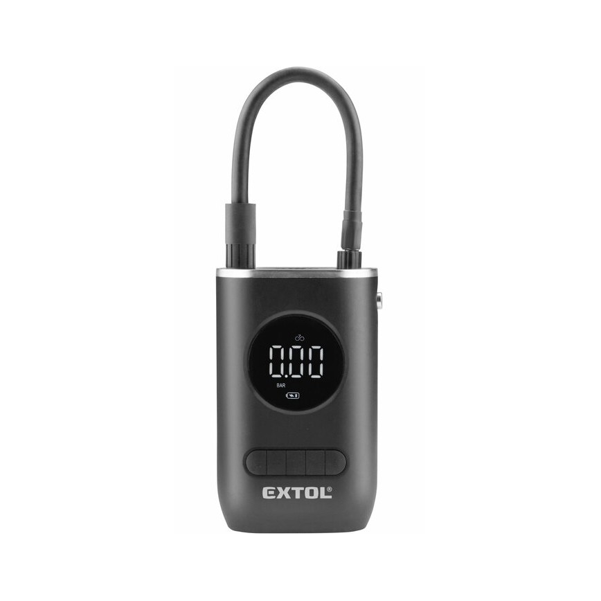 Extol Premium - Digitālais kabatas kompresors 4000 mAh 7,4V melna