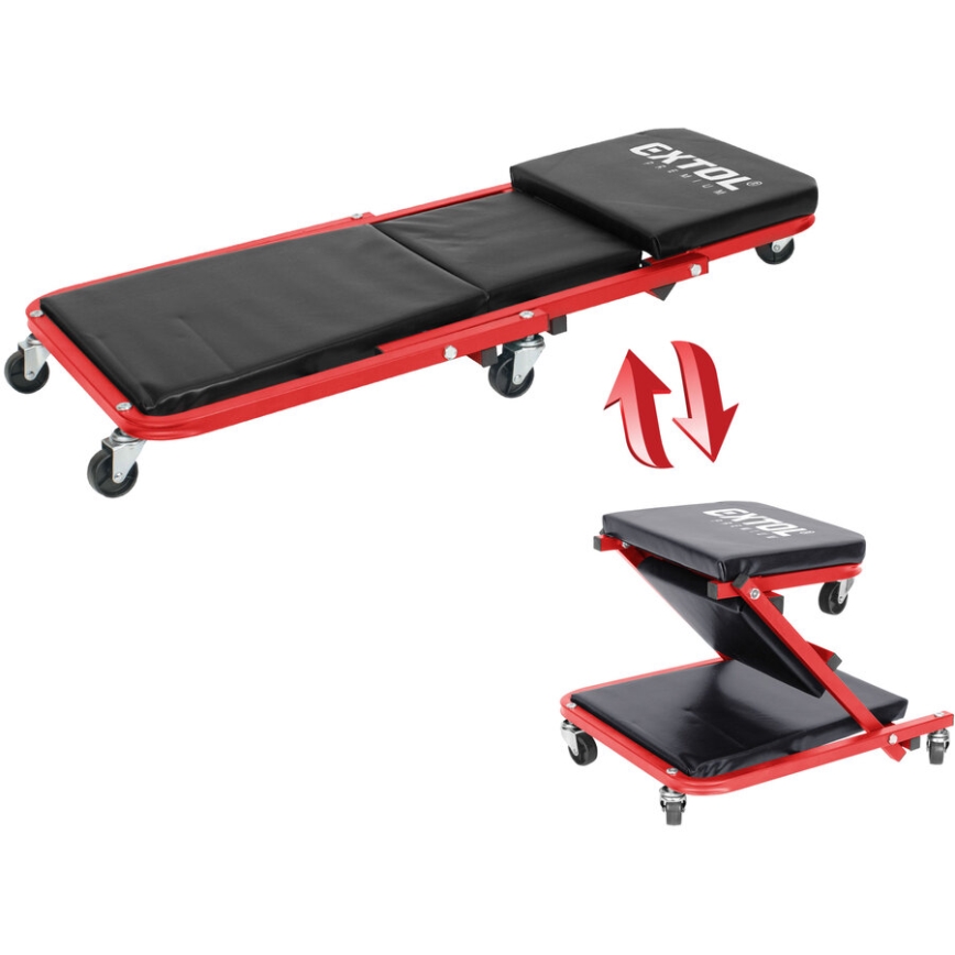 Extol Premium - Montāžas guļamkrēsls/sēdeklis uz riteņiem 2 vienā