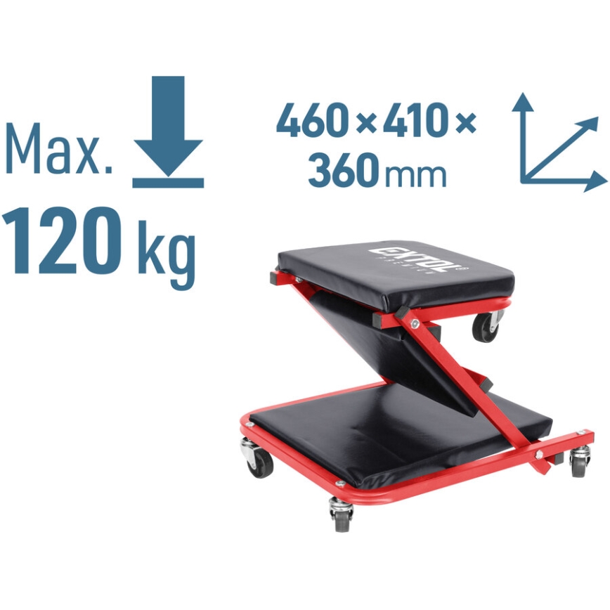 Extol Premium - Montāžas guļamkrēsls/sēdeklis uz riteņiem 2 vienā