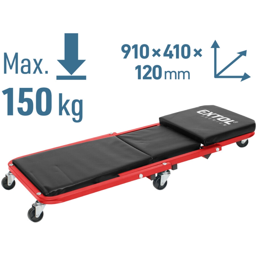 Extol Premium - Montāžas guļamkrēsls/sēdeklis uz riteņiem 2 vienā