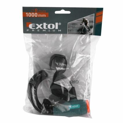 Extol Premium- Velosipēda slēdzene ar stiepli 8x1000 mm