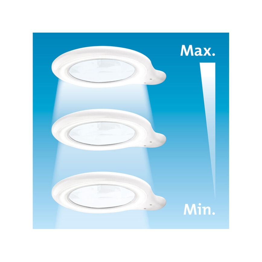 Extol - regulējama LED galda lampa ar palielināmo lupu LED/10W/230V balta