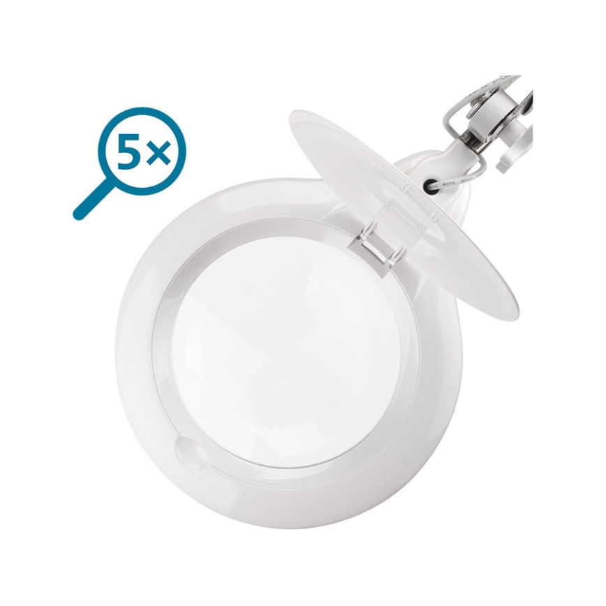 Extol - regulējama LED galda lampa ar palielināmo lupu LED/10W/230V balta