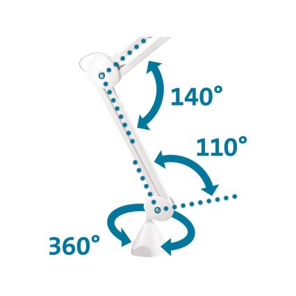 Extol - regulējama LED galda lampa ar palielināmo lupu LED/10W/230V balta