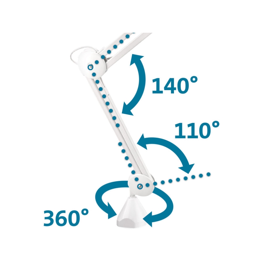 Extol - regulējama LED galda lampa ar palielināmo lupu LED/10W/230V balta