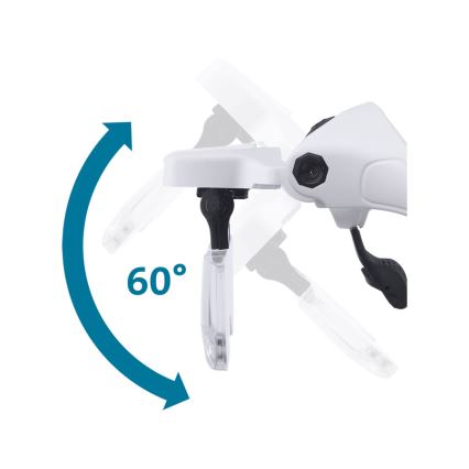 Extol - Uzlādējamas brilles ar palielinājošu lēcu un LED apgaismojumu/300 mAh
