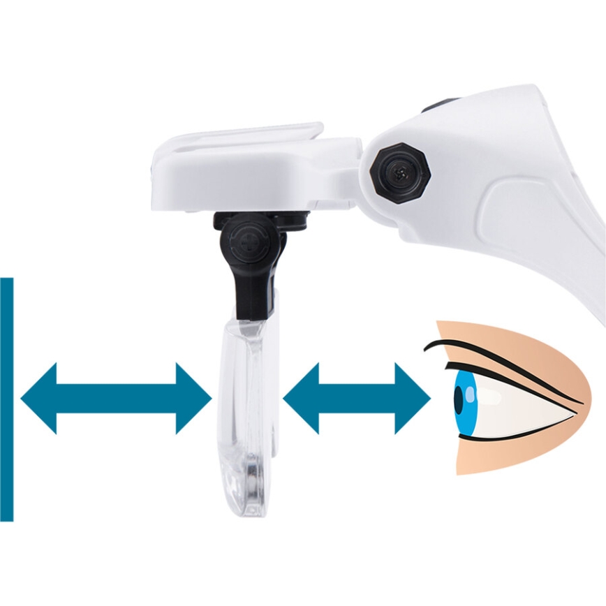 Extol - Uzlādējamas brilles ar palielinājošu lēcu un LED apgaismojumu/300 mAh