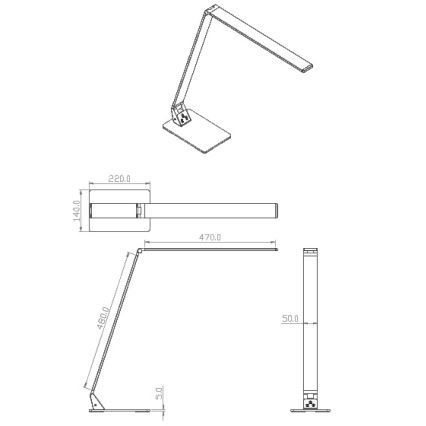 Fabas Luce 3265-30-101 - LED Aptumšojama galda lampa WASP LED/12W/230V 3000/4000/5000K melna