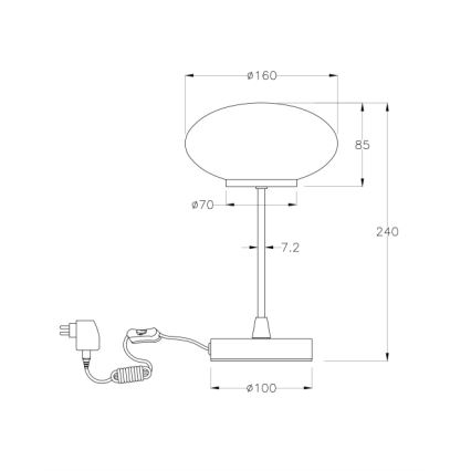 Fabas Luce 3339-30-178 - LED Skārienvadāma aptumšojama galda lampa JAP LED/5W/230V matēts hroms