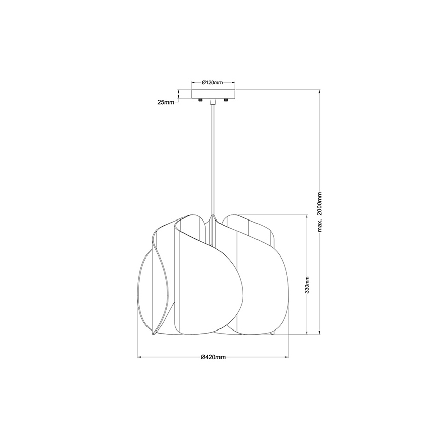 Fabas Luce 3672-40-132 - Lustra ar auklu PEVERO 1xE27/40W/230V koks