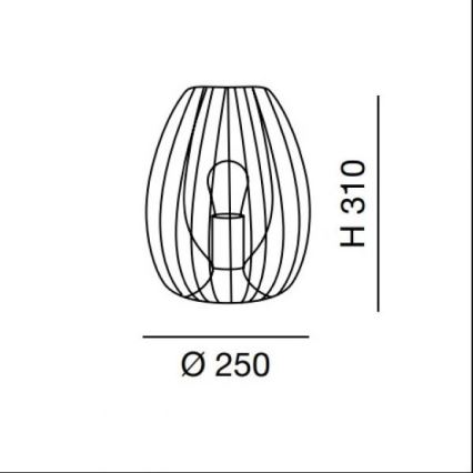 Fabas Luce 3677-34-101 - Galda lampa CAMP 1xE27/40W/230V melna