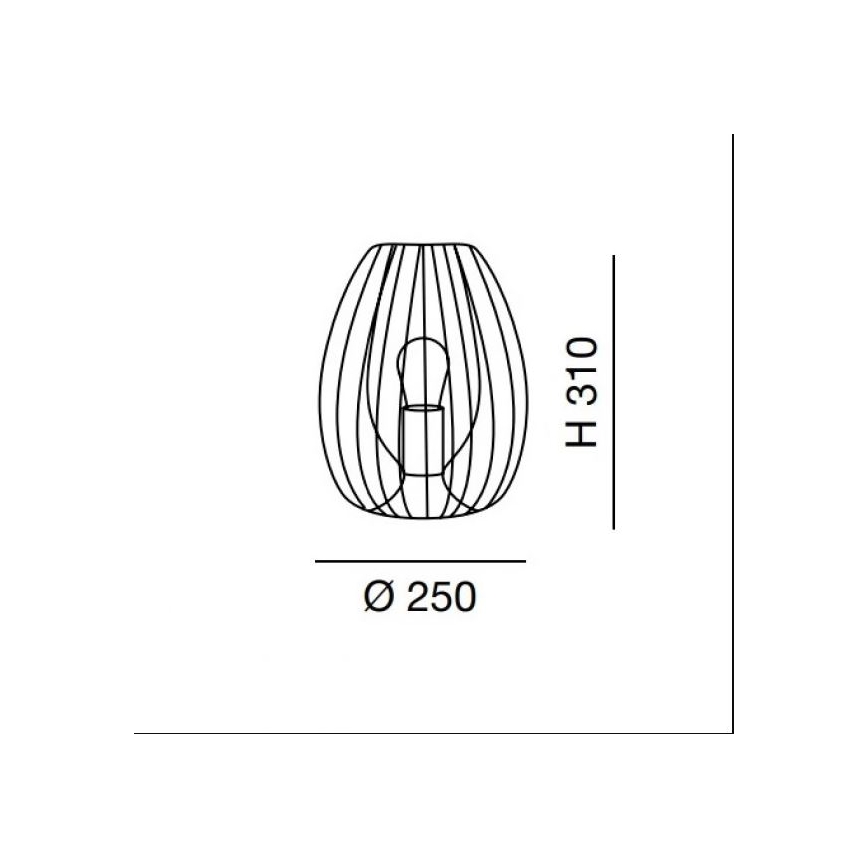 Fabas Luce 3677-34-225 - Galda lampa CAMP 1xE27/40W/230V zeltaina