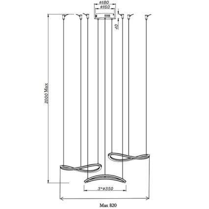 Fabas Luce 3711-47-102 - LED Lustra ar auklu TIRRENO LED/50W/230V