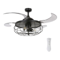 FANAWAY 212920 - LED griestu ventilators INDUSTRI 3xE27/4W/230V melns + tālvadība