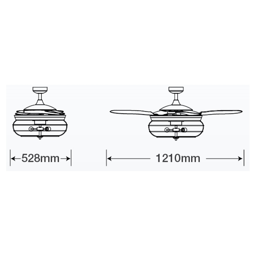 FANAWAY 212921 - LED Griestu ventilators INDUSTRI 3xE27/4W/230V brūna + tālvadības pults