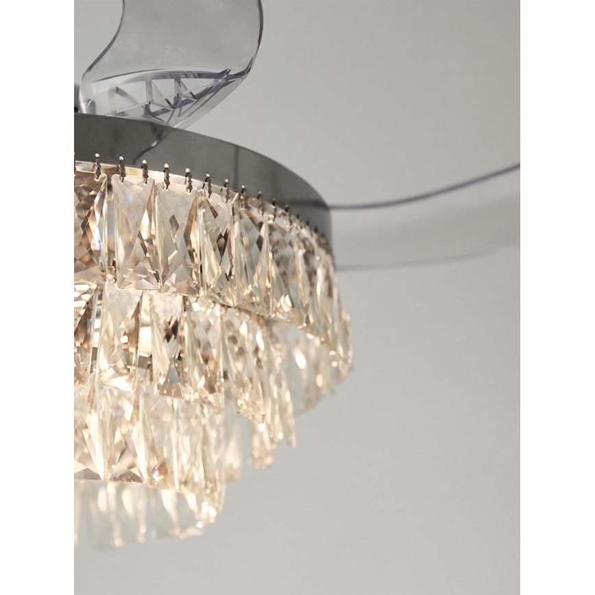 FANAWAY 212923 - LED Griestu ventilators VEIL 6xE14/4,5W/230V spīdīgi hromēts + tālvadības pults