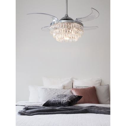 FANAWAY 212923 - LED Griestu ventilators VEIL 6xE14/4,5W/230V spīdīgi hromēts + tālvadības pults