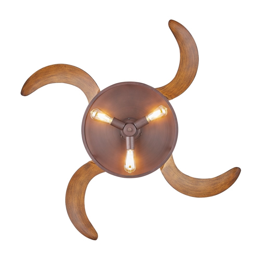 FANAWAY 212925 - LED Griestu ventilators CLASSIC 3xE27/4W/230V brūna + tālvadības pults