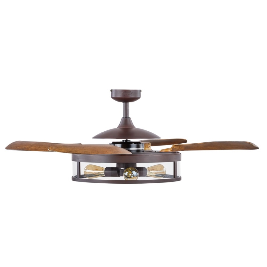FANAWAY 212925 - LED Griestu ventilators CLASSIC 3xE27/4W/230V brūna + tālvadības pults